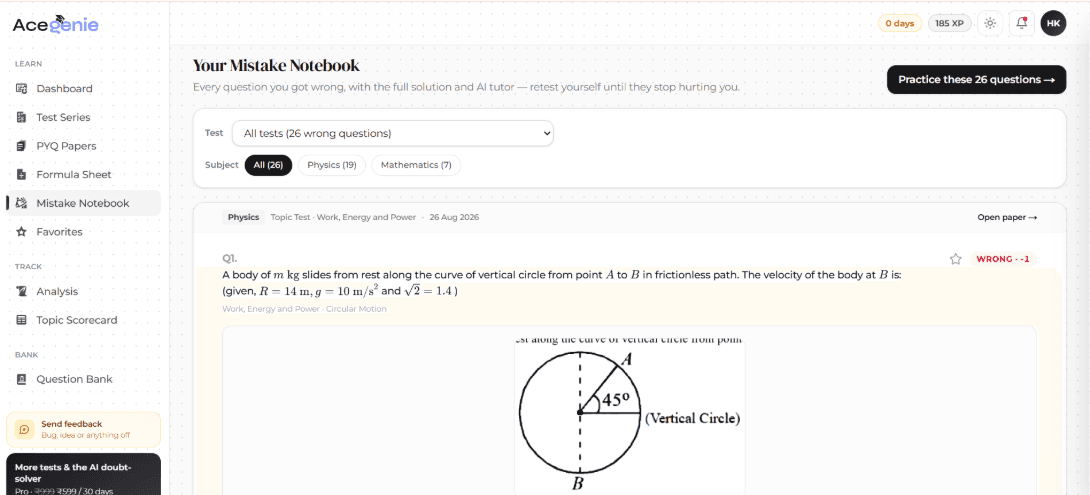 Mistake notebook — The mistake notebook