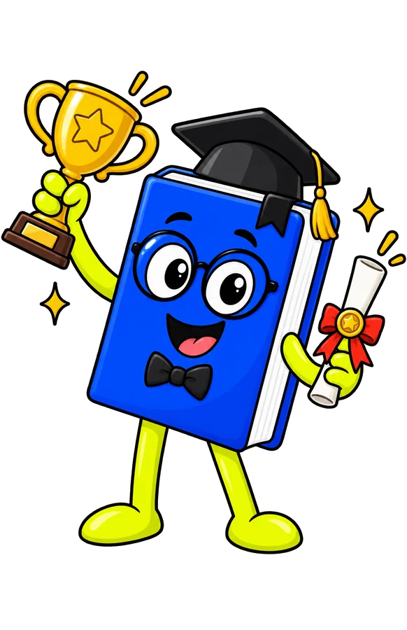 The AceGenie mascot holding up a trophy